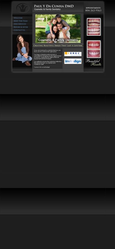 Current homepage on a phone, shrunk to fit